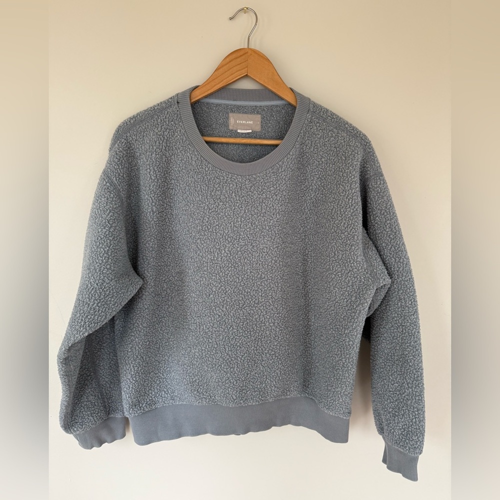 Everlane Textured Gray Crew Neck Fleece